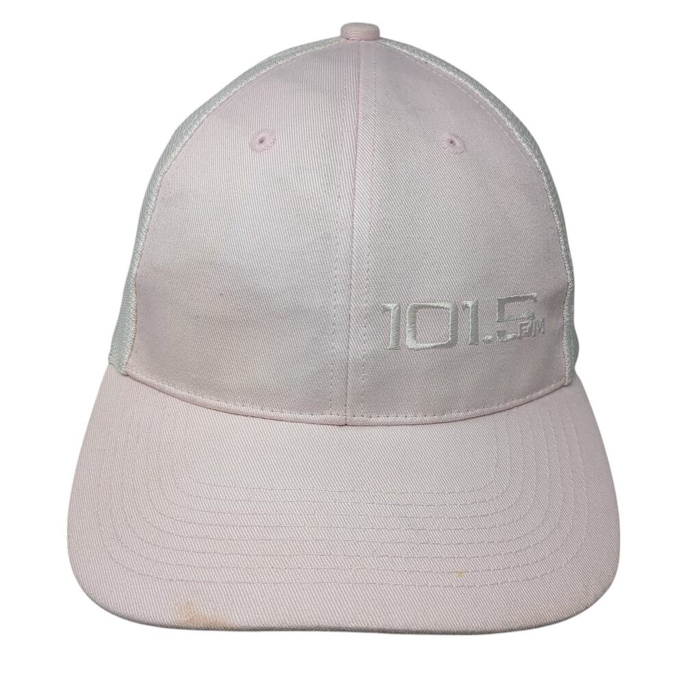101.5 FM Strapback Baseball Cap Pink One Size Adjustable Embroidered Fahrenheit